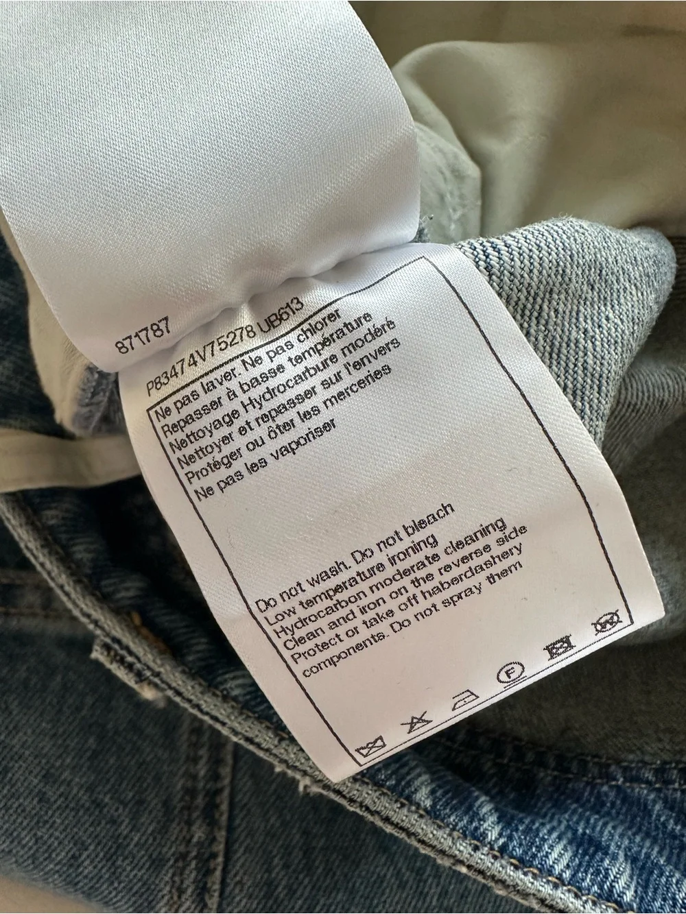 Chanel 26b Blazy Blue Denim large CC Logo Cargo Jeans Size 38